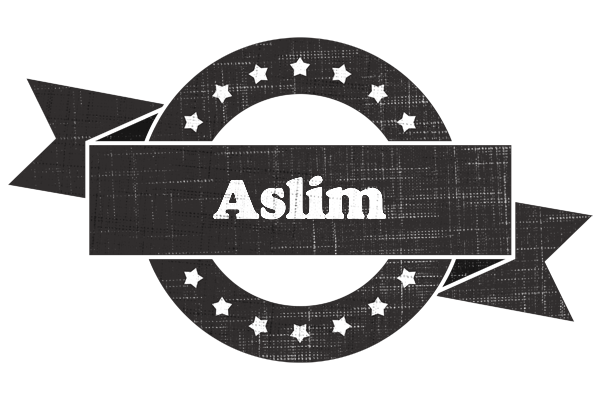 Aslim grunge logo