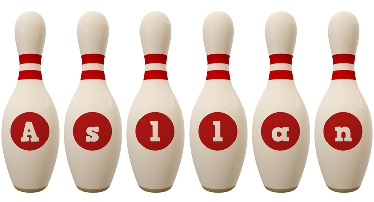 Asllan bowling-pin logo