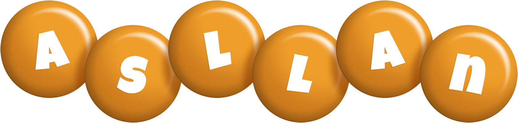 Asllan candy-orange logo