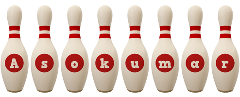 Asokumar bowling-pin logo