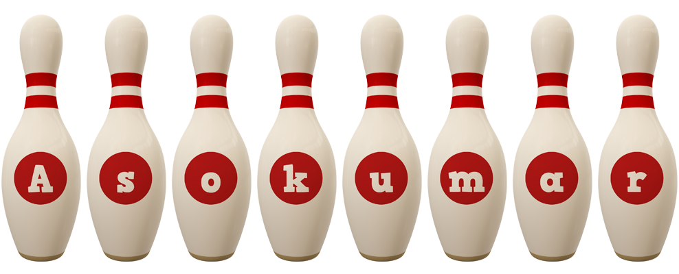 Asokumar bowling-pin logo