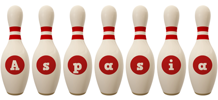 Aspasia bowling-pin logo