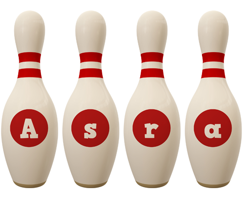 Asra bowling-pin logo