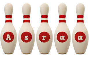 Asraa bowling-pin logo