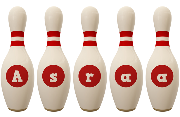 Asraa bowling-pin logo