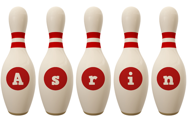 Asrin bowling-pin logo