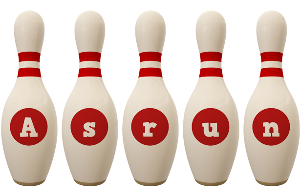 Asrun bowling-pin logo