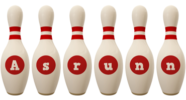 Asrunn bowling-pin logo