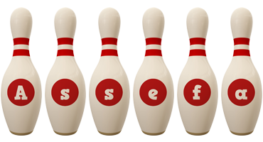 Assefa bowling-pin logo