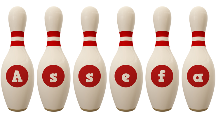 Assefa bowling-pin logo
