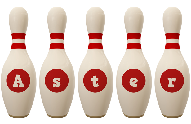 Aster bowling-pin logo