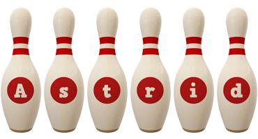 Astrid bowling-pin logo