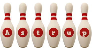 Astrup bowling-pin logo