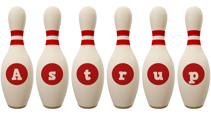 Astrup bowling-pin logo