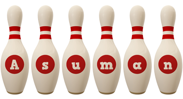 Asuman bowling-pin logo