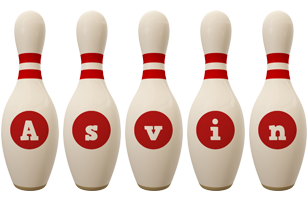 Asvin bowling-pin logo