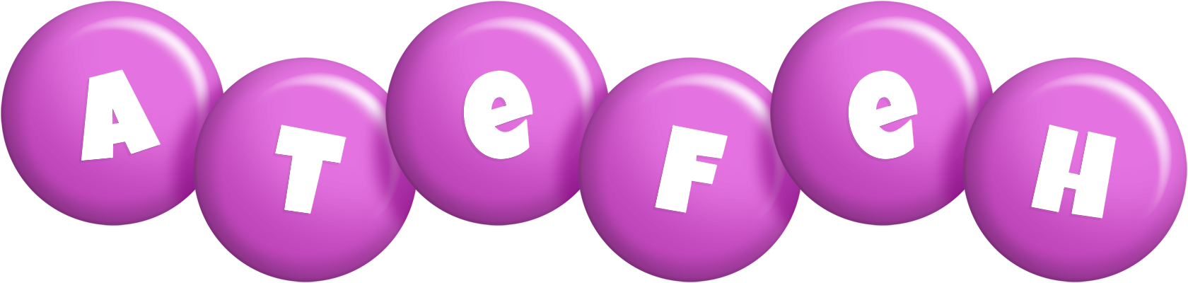 Atefeh candy-purple logo