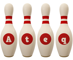 Ateq bowling-pin logo