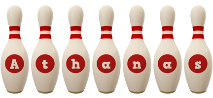 Athanas bowling-pin logo