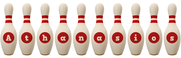 Athanasios bowling-pin logo