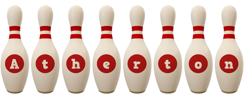 Atherton bowling-pin logo