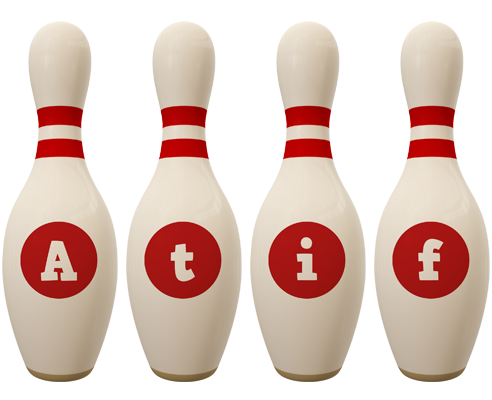 Atif bowling-pin logo