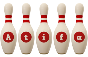 Atifa bowling-pin logo