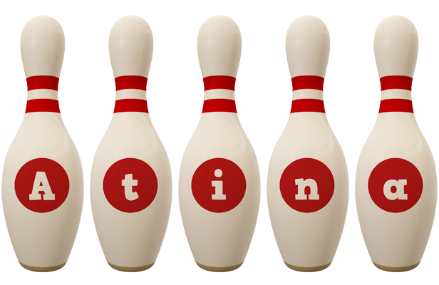 Atina bowling-pin logo