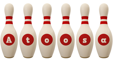 Atoosa bowling-pin logo