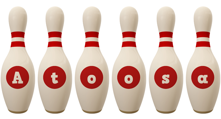 Atoosa bowling-pin logo