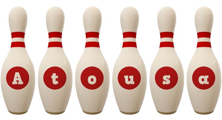 Atousa bowling-pin logo