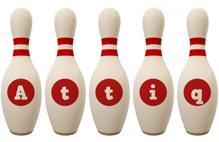 Attiq bowling-pin logo