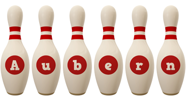 Aubern bowling-pin logo