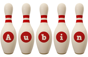 Aubin bowling-pin logo