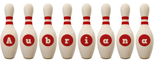 Aubriana bowling-pin logo