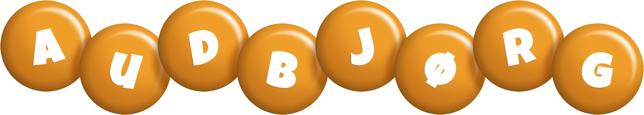 Audbjørg candy-orange logo