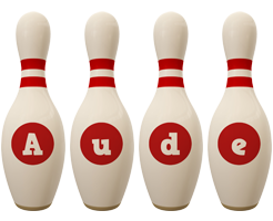 Aude bowling-pin logo