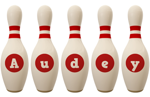 Audey bowling-pin logo