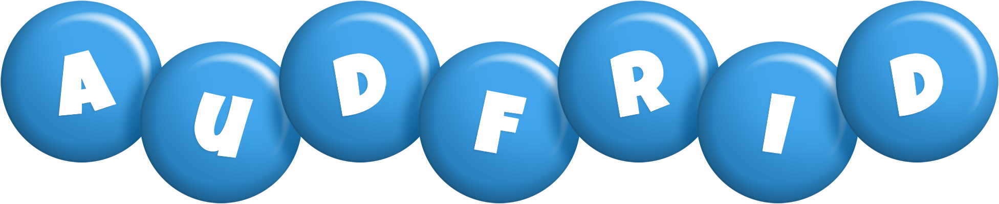 Audfrid candy-blue logo