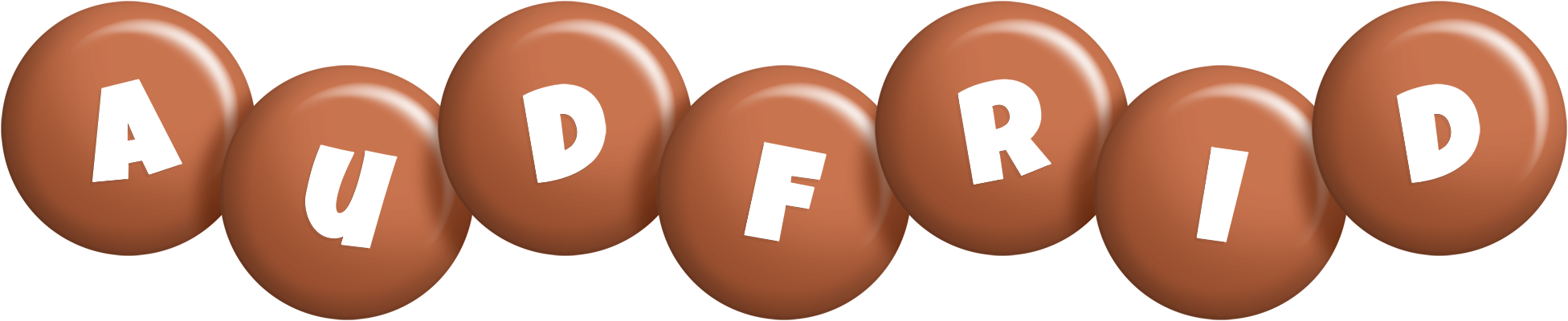 Audfrid candy-brown logo