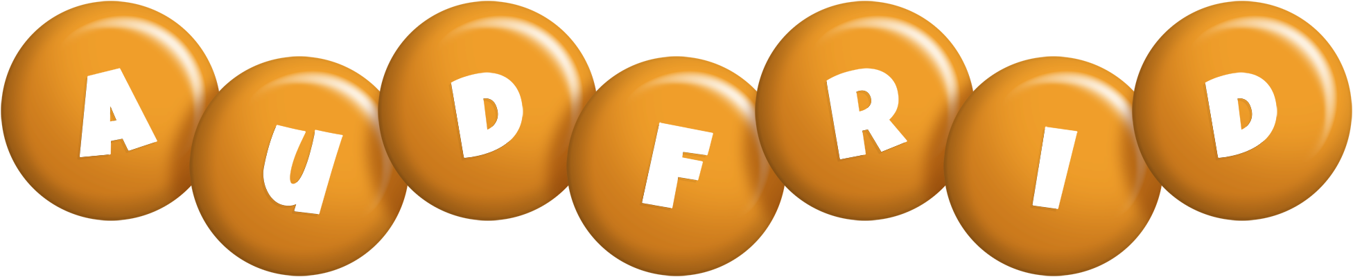 Audfrid candy-orange logo