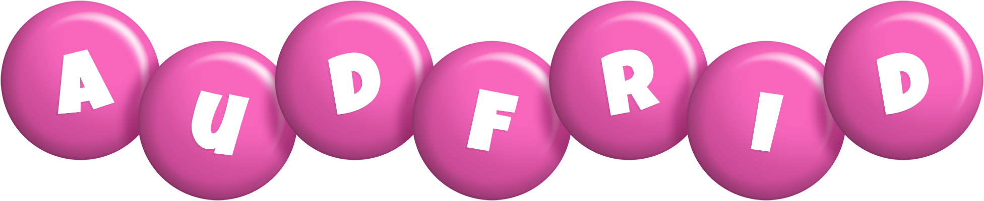 Audfrid candy-pink logo