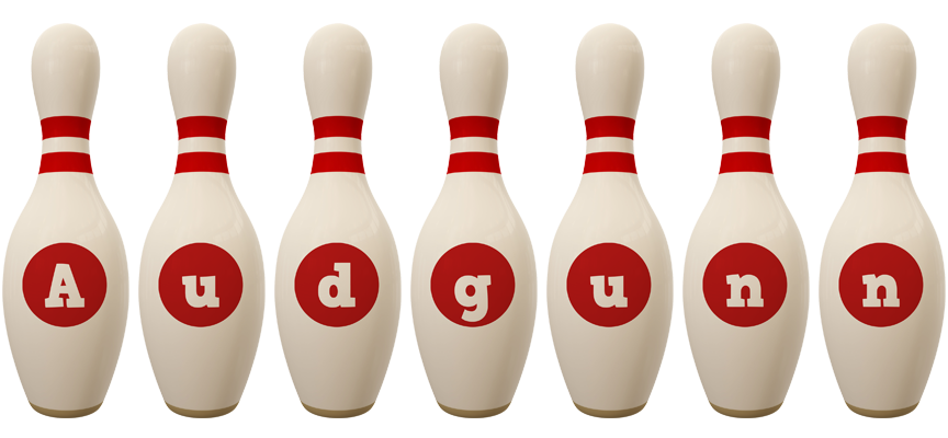 Audgunn bowling-pin logo