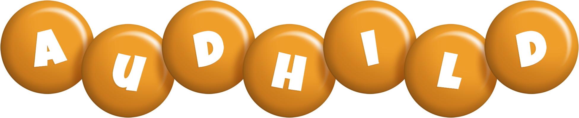 Audhild candy-orange logo