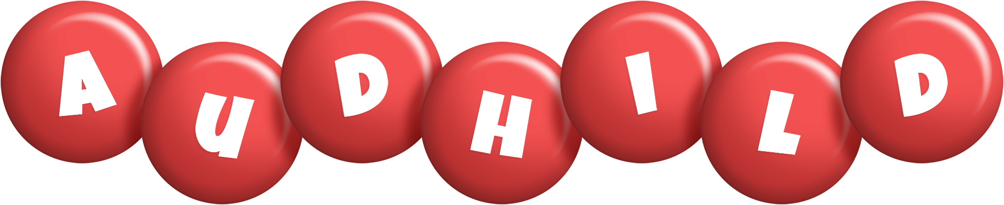 Audhild candy-red logo