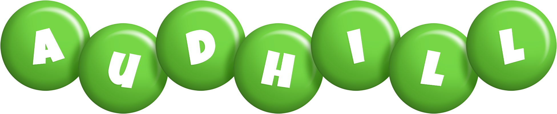 Audhill candy-green logo