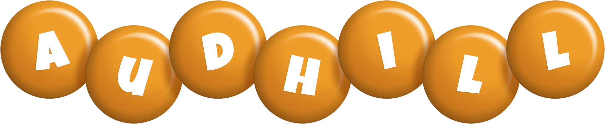 Audhill candy-orange logo