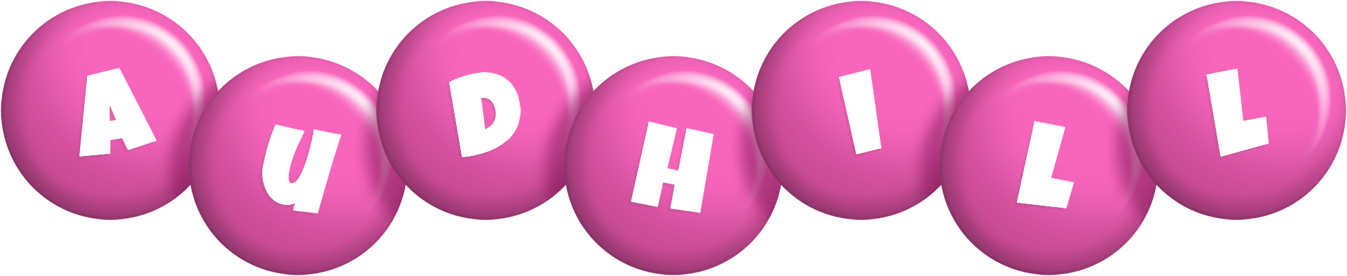 Audhill candy-pink logo