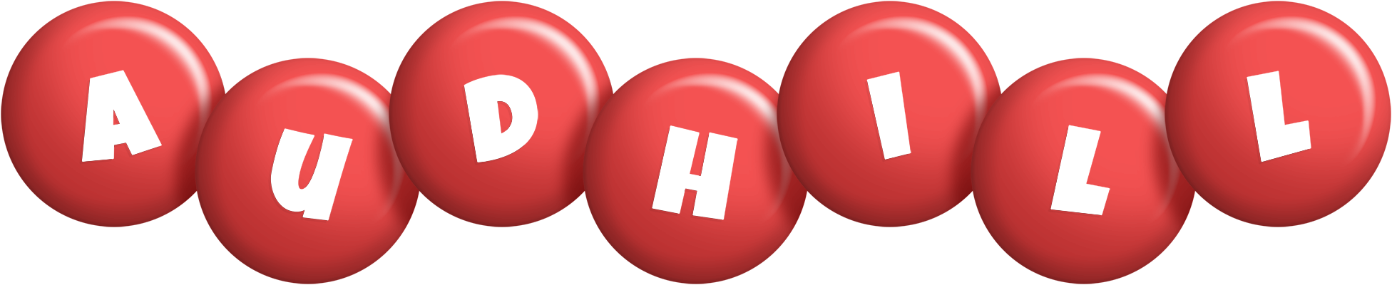 Audhill candy-red logo