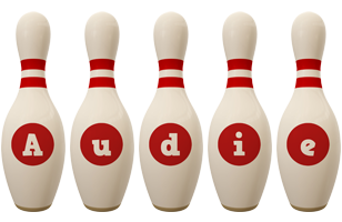 Audie bowling-pin logo